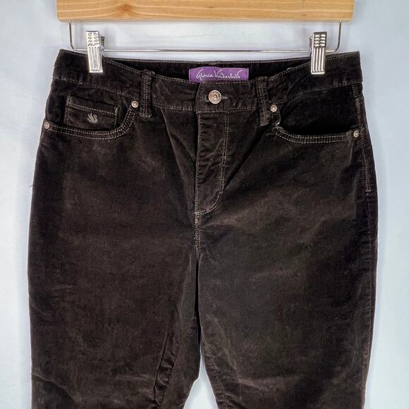 Gloria Vanderbilt Amanda 2.0 Slim Leg Brown Corduroy Pants 8 - Picture 5 of 10